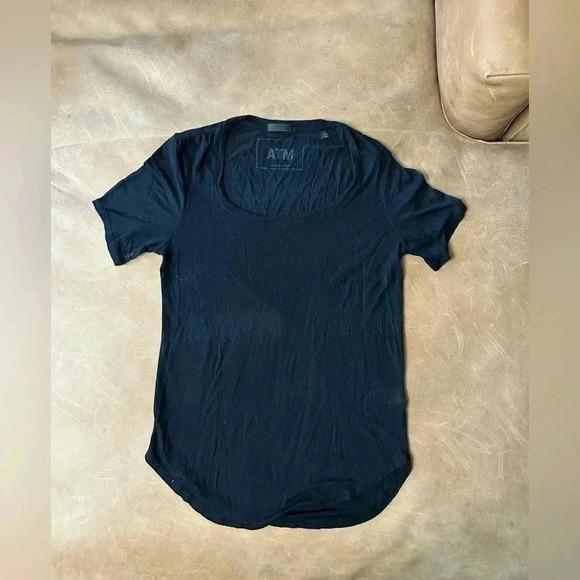 ATM Anthony Thomas Melillo Tops - ATM Modal Tee Shirt Black Small Petite Anthony Thomas Melillo Basic Layering